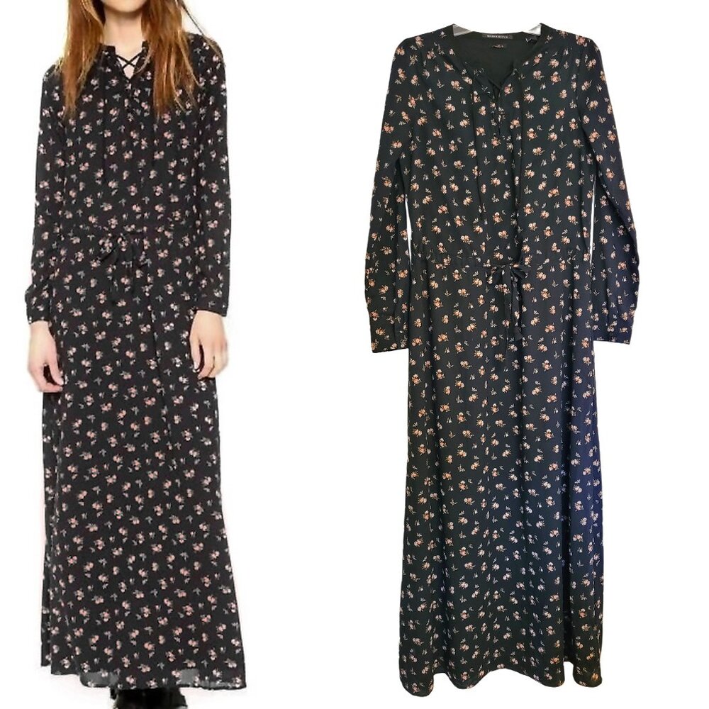 Maison Scotch & Soda Boudoir Lace-Up Floral Maxi Dress
